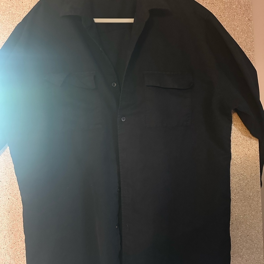 Men's Black Button Up Sueded George Size XLT